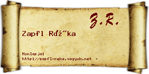 Zapfl Réka névjegykártya